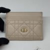 Pre-Owned/ Pre-Loved/ Second-Hand Dior Dior Caro Freesia Card Holder, Wallet in Beige, Gold Hardware Color, 10.5 x 8 x 0.5 cm Size, Front View