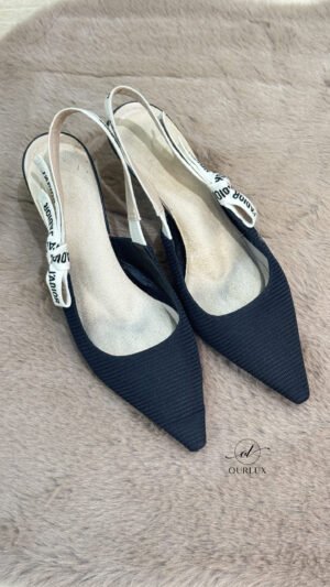 Pre-Owned/ Pre-Loved/ Second-Hand Dior J'Adior Slingback Pump, Shoe in Black Color, 39.5 Size, Front View