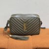 Pre-Owned/ Pre-Loved/ Second-Hand Saint Laurent (YSL) Camera Crossbody Bag, Bag in Olive Green Color, 23 x 15 x 7 cm Size, Front View