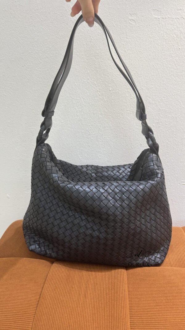 Pre-Owned/ Pre-Loved/ Second-Hand Bottega Veneta (BV) Tote, Bag in Black Color, 35 x 30 x 10 Size, Front View