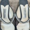 Jimmy Choo | Bing 65 Black Lace Mules with Crystal Strap