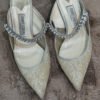 Jimmy Choo | Bing 65 White Lace Mules With Crystal Straps