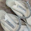 Jimmy Choo | Bing 65 White Lace Mules With Crystal Straps