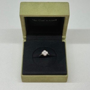 B202502411-Van-Cleef-Arpels-VCA-Diamond-Sweet-Alhambra-Ring Pre-Owned/ Pre-Loved/ Second-Hand Van Cleef & Arpels (VCA) Diamond Sweet Alhambra Ring, Ring in White Gold Color, 49 Size, Front View