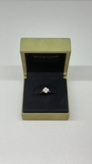Pre-Owned/ Pre-Loved/ Second-Hand Van Cleef & Arpels (VCA) Diamond Sweet Alhambra Ring, Ring in White Gold Color, 49 Size, Front View