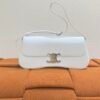 Pre-Owned/ Pre-Loved/ Second-Hand Celine Lola Bag in Calfskin, Bag in White, Silver Hardware Color, 28 x 12 x 5 cm Size, Front View