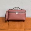 Pre-Owned/ Pre-Loved/ Second-Hand Loro Piana Lord Piana L19 Extra Pocket, Bag in Kummel Burgundy, Silver Hardware Color, 19cm Size, Front View