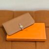 Pre-Owned/ Pre-Loved/ Second-Hand Hermes Dogon Duo Wallet, Wallet in Gold, Silver Hardware Color,  Size, Front View
