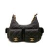 Pre-Owned/ Pre-Loved/ Second-Hand Chanel 25C Hobo Large, Bag in Black, Gold Hardware Color, 22 x 31 x 15cm (Large) Size, Front View