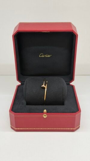 Pre-Owned/ Pre-Loved/ Second-Hand Cartier Diamond Juste Un Clou Slim, Bracelet in Rose Gold Color, 15 Size, Front View