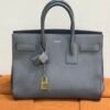 Pre-Owned/ Pre-Loved/ Second-Hand Saint Laurent (YSL) Sac De Jour Small, Bag in Grey, Gold Hardware Color, 31 x 16 x 23cm Size, Front View
