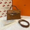 Pre-Owned/ Pre-Loved/ Second-Hand Hermes Mini Kelly 20 Epsom, Bag in Gold, Palladium Hardware Color, 20 Size, Front View