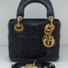 Pre-Owned/ Pre-Loved/ Second-Hand Dior Lady Dior Mini, Bag in Black, Gold Hardware Color, Mini Size, Front View