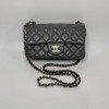 Pre-Owned/ Pre-Loved/ Second-Hand Chanel Mini Rectangle, Bag in Grey, Light Gold Hardware Color, Mini Size, Front View
