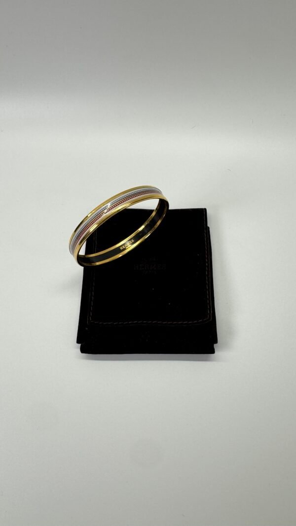 b202506470-hermes-h-leather-bangle Pre-Owned/ Pre-Loved/ Second-Hand Hermes H Leather Bangle, Bracelet in Rose Gold, Rouge Color, Small Size, Front View