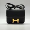Pre-Owned/ Pre-Loved/ Second-Hand Hermes Constance Mini III 18 Epsom, Bag in Black, Rose Gold Hardware Color,  Size, Front View