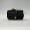 b202501117-chanel-pearl-crush-mini-rectangle Pre-Owned/ Pre-Loved/ Second-Hand Chanel Pearl Crush Mini Rectangle, Bag in Black, Gold Hardware Color, Mini Size, Front View