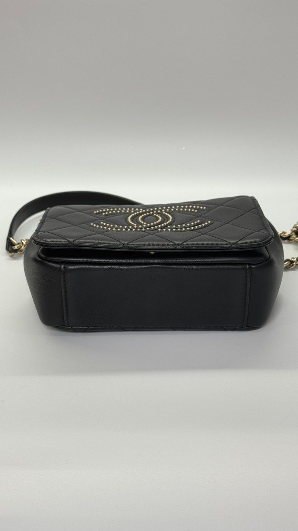 b202501562-chanel-seasonal-flap-5 Chanel | Studded Logo Mini Flap