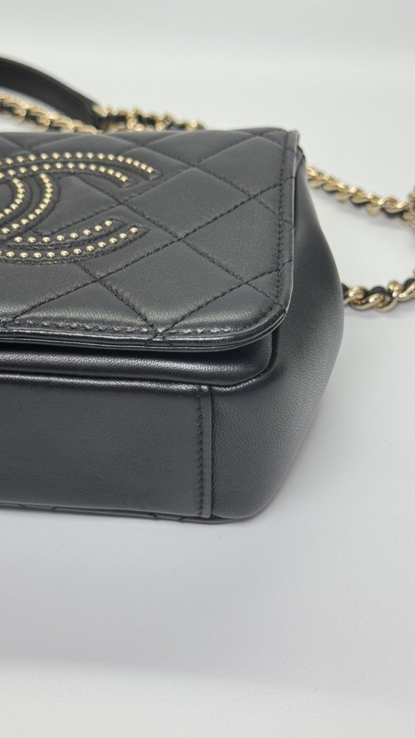 b202501562-chanel-seasonal-flap-6 Chanel | Studded Logo Mini Flap