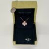b202502575-van-cleef-arpels-vca-2025-holiday-pendant-diamond-pink-mop-6 Pre-Owned/ Pre-Loved/ Second-Hand Van Cleef & Arpels (VCA) 2025 Holiday Pendant Diamond Pink MOP, Necklace in Pink Mother Of Pearl, Rose Gold Color, Vintage Alhambra Size, Front View