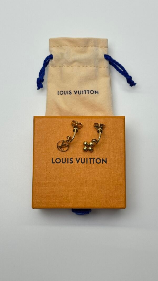 b202505543-louis-vuitton-lv-blooming-earrings-monogram-2 Pre-Owned/ Pre-Loved/ Second-Hand Louis Vuitton (LV) Blooming Earrings Monogram, Earring in Gold Colour Color, 2.5cm Size, Front View