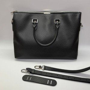 Pre-Owned/ Pre-Loved/ Second-Hand Louis Vuitton (LV) Anton Briefcase (Black Taiga Leather), Bag in Black, Silver Hardware Color, 39 x 29 x 5 cm Size, Front View