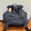 b202509595-prada-nylon-backpack-saffiano-leather Pre-Owned/ Pre-Loved/ Second-Hand Prada Nylon Backpack Saffiano Leather, Bag in Black, Silver Hardware Color, 30 x 30 x 35 cm Size, Front View