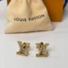 c202505547-louis-vuitton-lv-lv-crystal-earrings Pre-Owned/ Pre-Loved/ Second-Hand Louis Vuitton (LV) LV Crystal Earrings, Earring in Yellow Gold Color, 1.2cm Size, Front View