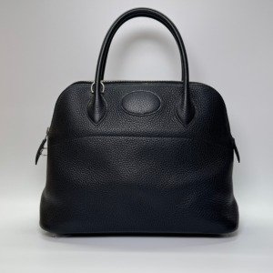 Pre-Owned/ Pre-Loved/ Second-Hand Hermes Bolide 31 Clemence, Bag in Black, Silver Hardware Color, 31 Size, Front View