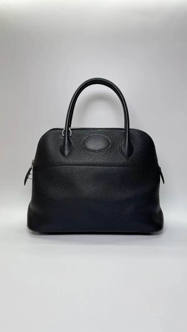 Pre-Owned/ Pre-Loved/ Second-Hand Hermes Bolide 31 Clemence, Bag in Black, Silver Hardware Color, 31 Size, Front View