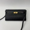 c202506599-hermes-kelly-to-go-alligator-epsom Pre-Owned/ Pre-Loved/ Second-Hand Hermes Kelly To Go (Alligator & Epsom), Bag in Black, Gold Hardware Color, Size, Front View