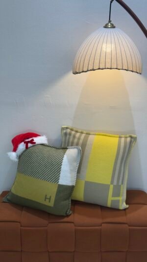 Pre-Owned/ Pre-Loved/ Second-Hand Hermes Hermes Riviera Pillow, Others in Green Color, 50 x 50 cm Size, Front View