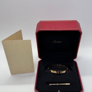 Pre-Owned/ Pre-Loved/ Second-Hand Cartier Classic Love Bracelet, Bracelet in Rose Gold Color, 16 Size, Front View