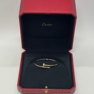 b202503661-cartier-diamond-juste-un-clou-small-model Pre-Owned/ Pre-Loved/ Second-Hand Cartier Diamond Juste Un Clou Small Model, Bracelet in Yellow Gold Color, 14 Size, Front View