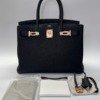b202506620-hermes-birkin-30 Pre-Owned/ Pre-Loved/ Second-Hand Hermes Birkin 30 Clemence (Kept Unused), Bag in Black, Rose Gold Hardware Color, 30 Size, Front View