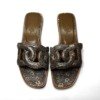 Pre-Owned/ Pre-Loved/ Second-Hand Hermes Omaha Sandals Lizzard, Shoe in Grey Color, 36 Size, Front View