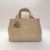 Pre-Owned/ Pre-Loved/ Second-Hand Dior Medium Toujours Tote Bag Calfskin, Bag in Beige, Gold Hardware Color, 28.5 x 21.5 x 17 cm Size, Front View