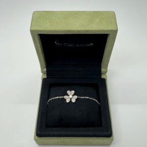 c202502659-van-cleef-arpels-vca-diamond-mini-frivole-bracelet Pre-Owned/ Pre-Loved/ Second-Hand Van Cleef & Arpels (VCA) Diamond Mini Frivole Bracelet, Bracelet in White Gold Color, Mini Size, Front View