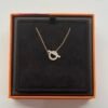 c202506627-hermes-finesse-diamond-necklace Pre-Owned/ Pre-Loved/ Second-Hand Hermes Finesse Diamond Necklace, Necklace in Rose Gold Color, Size, Front View