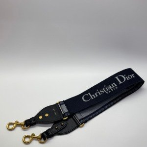 c202513660-dior-canvas-strap Pre-Owned/ Pre-Loved/ Second-Hand Dior Canvas Strap, Others in Dark Blue, Gold Hardware Color, Size, Front View
