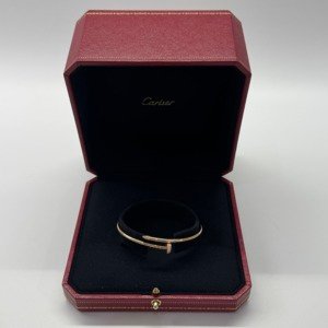 Pre-Owned/ Pre-Loved/ Second-Hand Cartier Diamond Juste Un Clou Small Model, Bracelet in Yellow Gold Color, 17 Size, Front View