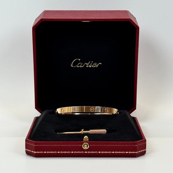 Pre-Owned/ Pre-Loved/ Second-Hand Cartier Classic Love Bracelet, Bracelet in Rose gold Color, 19 Size, Front View
