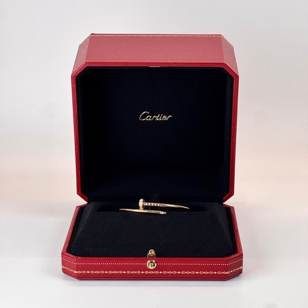 b202603726-cartier-diamond-juste-un-clou-sm Pre-Owned/ Pre-Loved/ Second-Hand Cartier Diamond Juste Un Clou SM, Bracelet in Rose gold Color, 14 Size, Front View