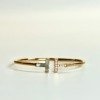 Pre-Owned/ Pre-Loved/ Second-Hand Tiffany & Co. Diamond T Wire Bracelet , Bracelet in Rose Gold Color, Small Size, Front View