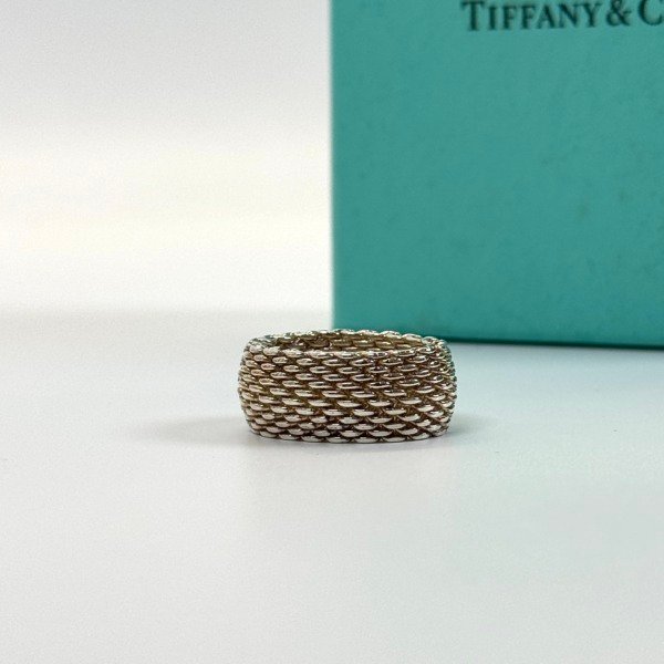 b202608713-tiffany-co-mesh-silver-ring-2 Tiffany & Co. | Mesh Silver Ring