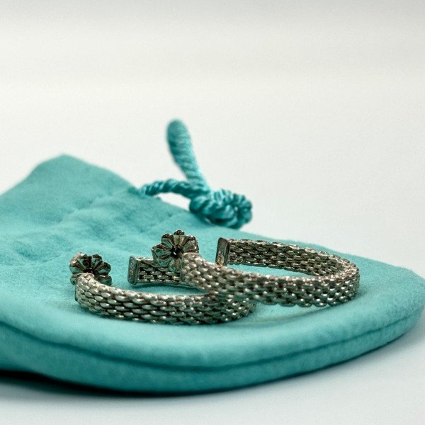 b202608714-tiffany-co-mesh-silver-earrings-1 Tiffany & Co. | Mesh Silver Earrings