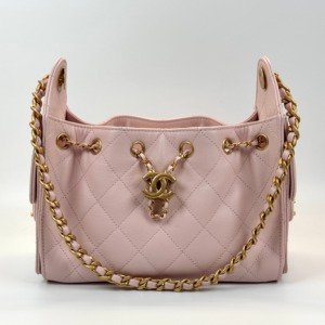 Pre-Owned/ Pre-Loved/ Second-Hand Chanel Mini 25 Bag Cavair, Bag in Sakura Pink, Gold Hardware Color, Mini Size, Front View