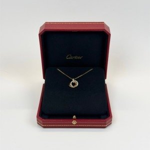 Pre-Owned/ Pre-Loved/ Second-Hand Cartier Diamond Trinity Necklace , Necklace in Gold, Rose Gold, White Gold Color,  Size, Front View