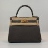Pre-Owned/ Pre-Loved/ Second-Hand Hermes Kelly 28 Togo, Bag in Etain, Gold Hardware Color, 28 Size, Front View