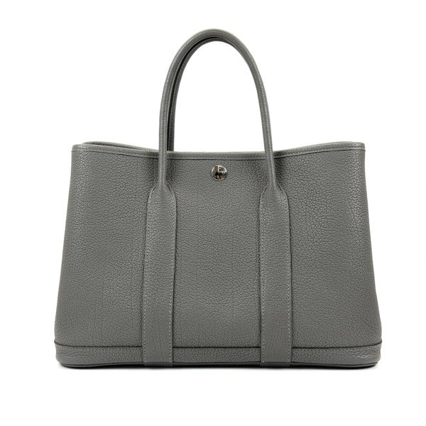 Pre-Owned/ Pre-Loved/ Second-Hand Hermes Garden Party 30, Bag in Grey, Palladium Hardware Color, 30 Size, Front View